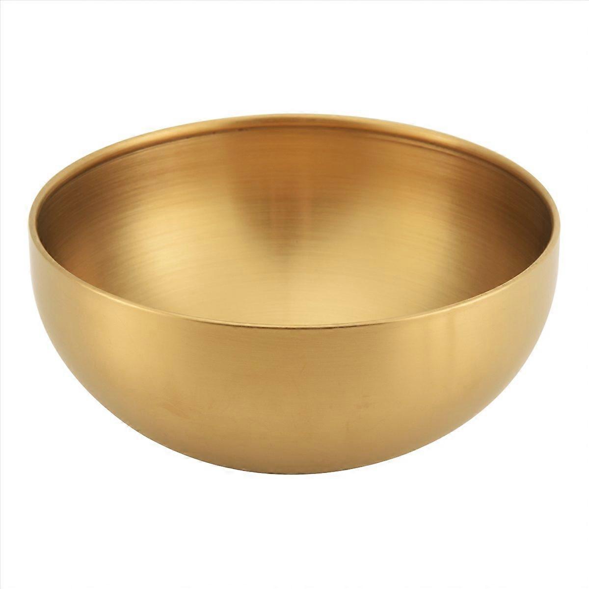 Große Salatschüssel Aus Edelstahl, Goldfarben, Maße 15x7 Cm, Ideal Für Suppen Und Salate, Großes Fassungsvermögen, Robust Und Elegant.