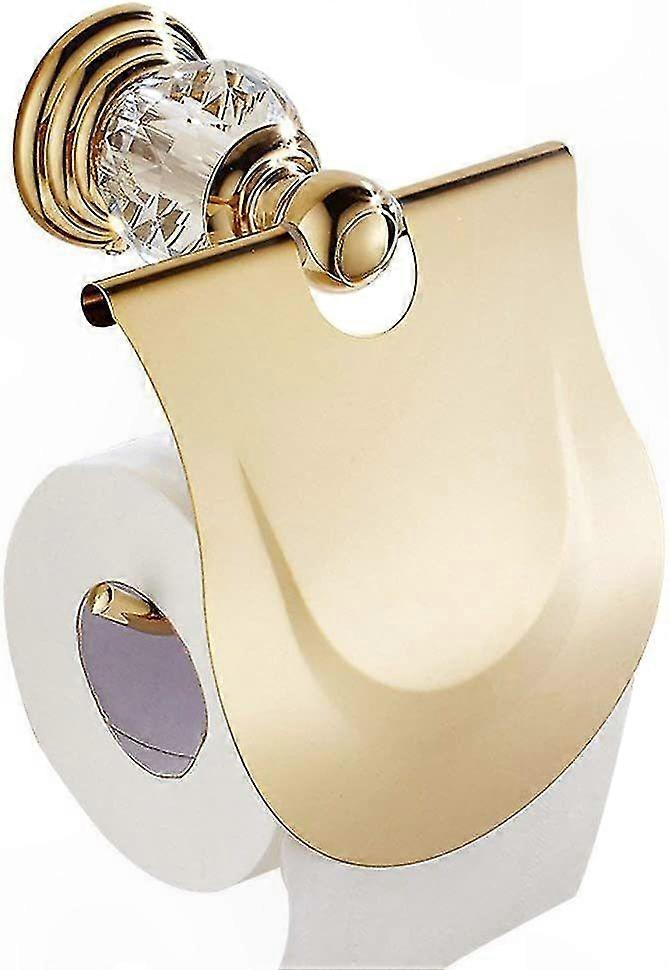Wandmontierter Toilettenpapierspender Mit Deckel, Goldfarben, Elegantes Design Fürs Badezimmer.