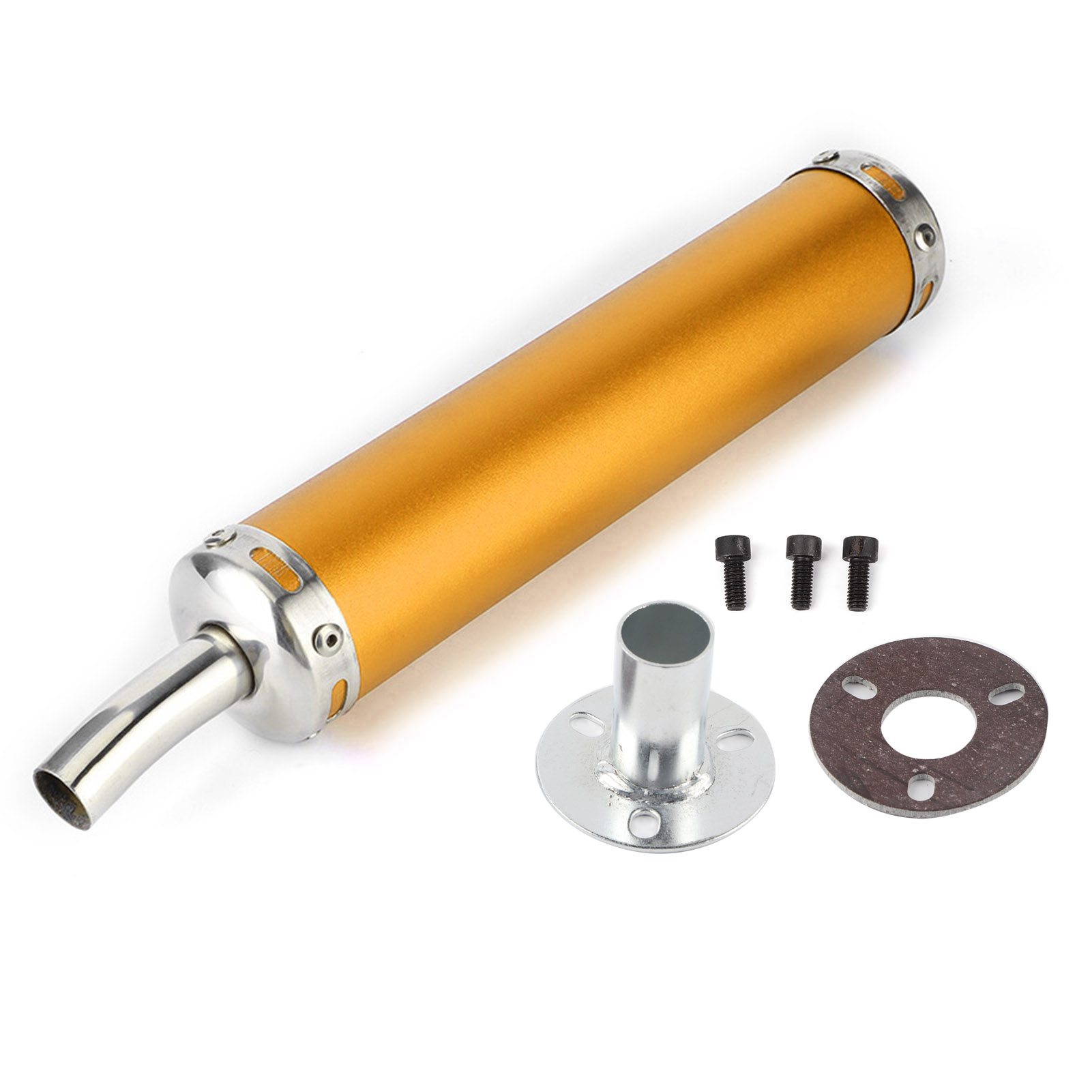 20 Mm / 0,8 Zoll Edelstahl-auspuffschalldämpfer Für Zweitaktmotorräder, Goldfarbenes, Modifiziertes Teil