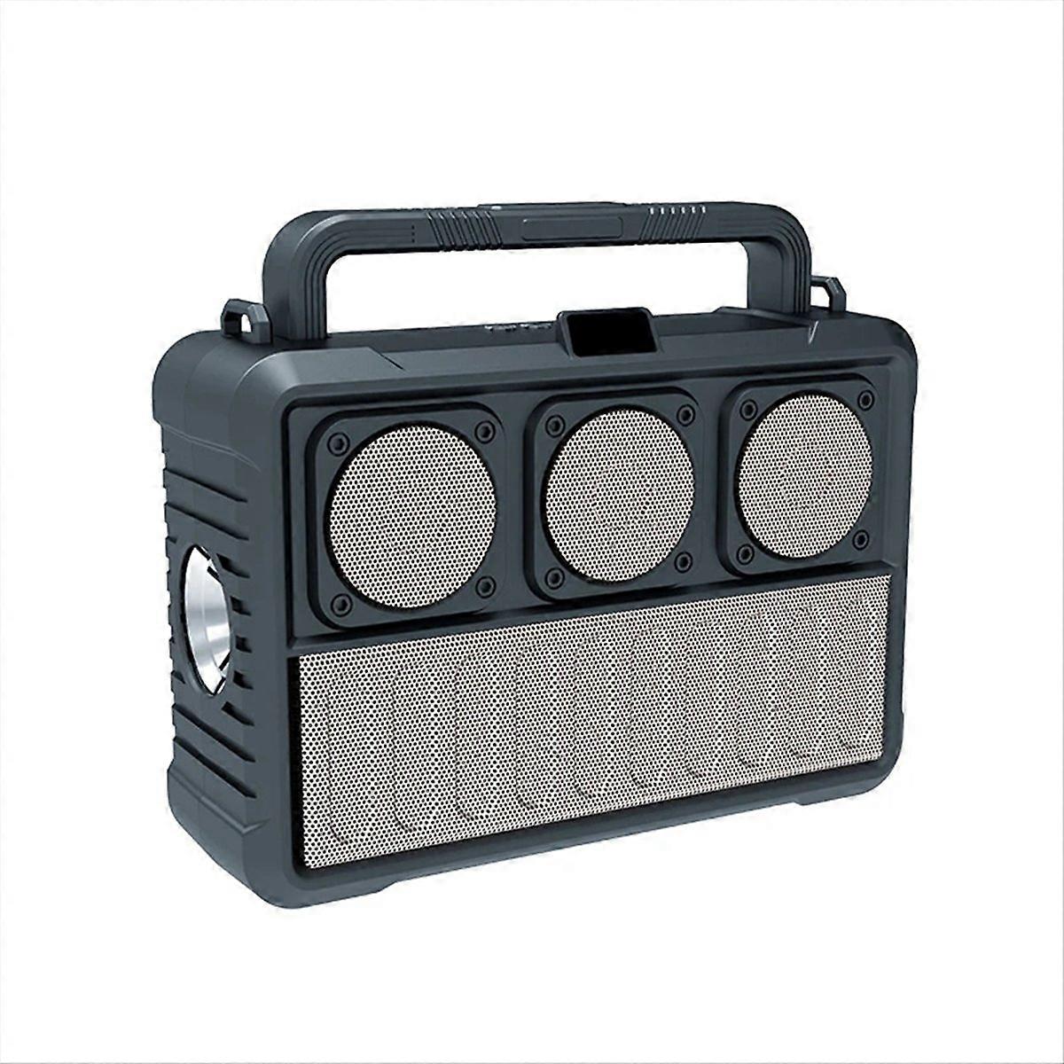 Solarbetriebener Kabelloser Bluetooth-lautsprecher, Tragbares Fm-radio, Wiederaufladbarer Lautsprecher In Goldoptik