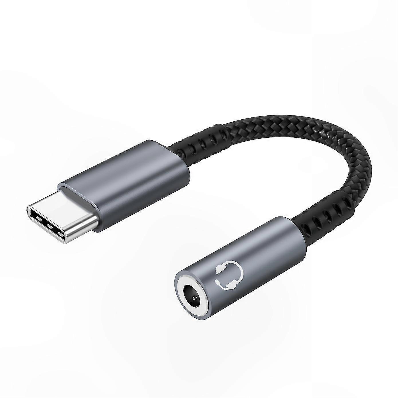 Usb-c-auf-3,5-mm-klinkenstecker-adapter, Typ-c-konverter Für Geräte Mit Usb-c-anschluss, Grau