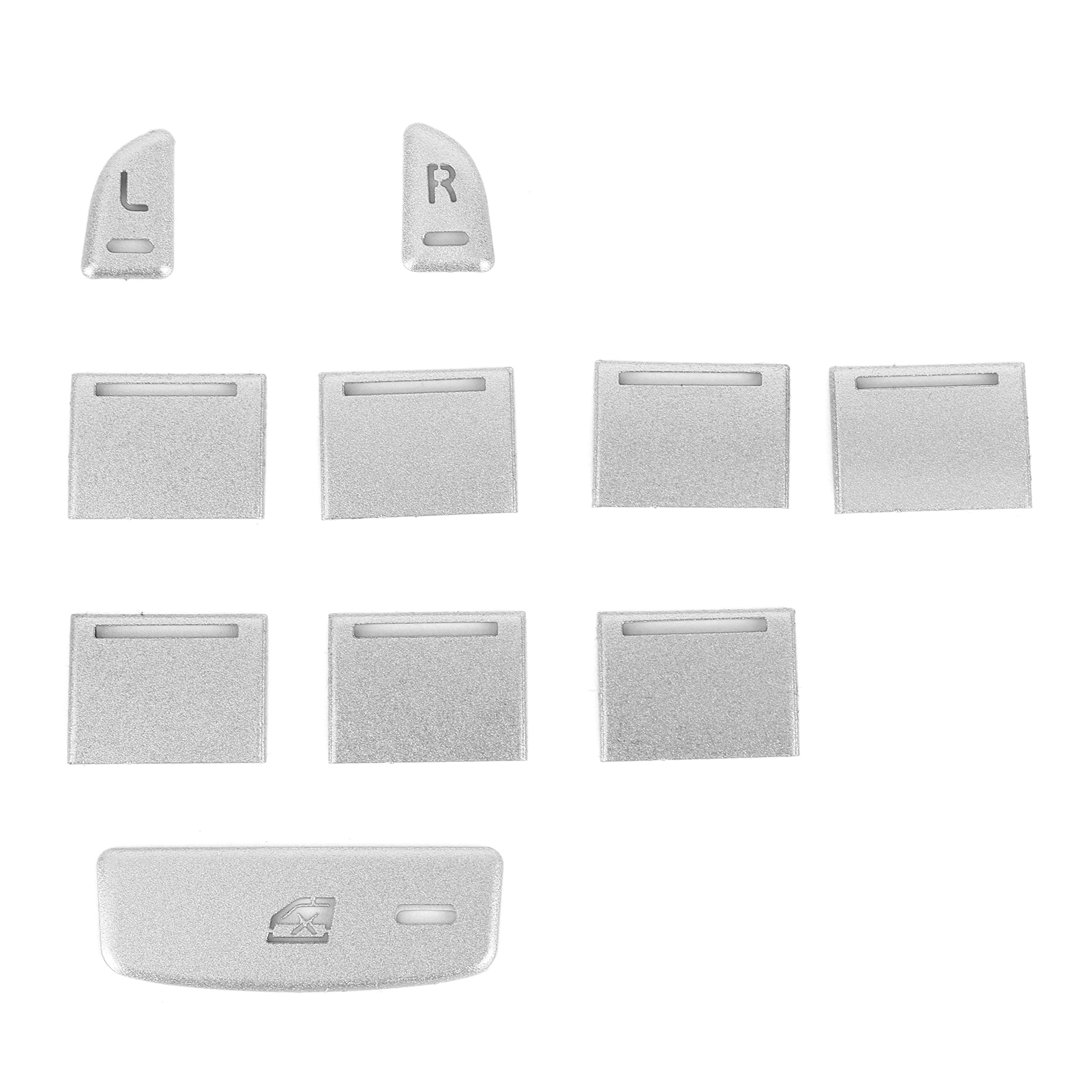 10 Silberne Aufkleber Aus Aluminiumlegierung Zur Steuerung Der Fensterheber Für Jaguar Xf 2012-2015