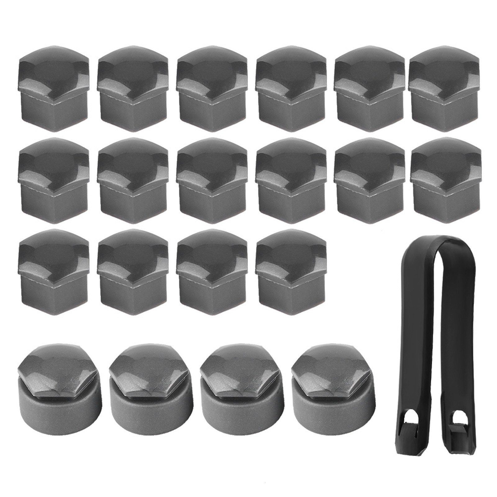 20 Stück 17 Mm Graue Diebstahlsicherungs-radmuttern Für Autoräder, Radkappenschutz