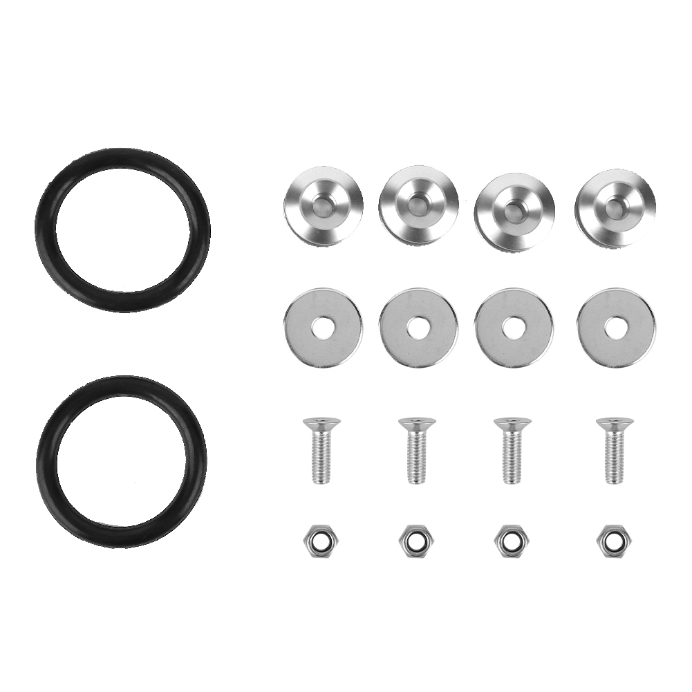 Stoßstange Aus Aluminiumlegierung – Silbernes Motorabdeckungsset Mit Kotflügelschrauben Und Unterlegscheiben