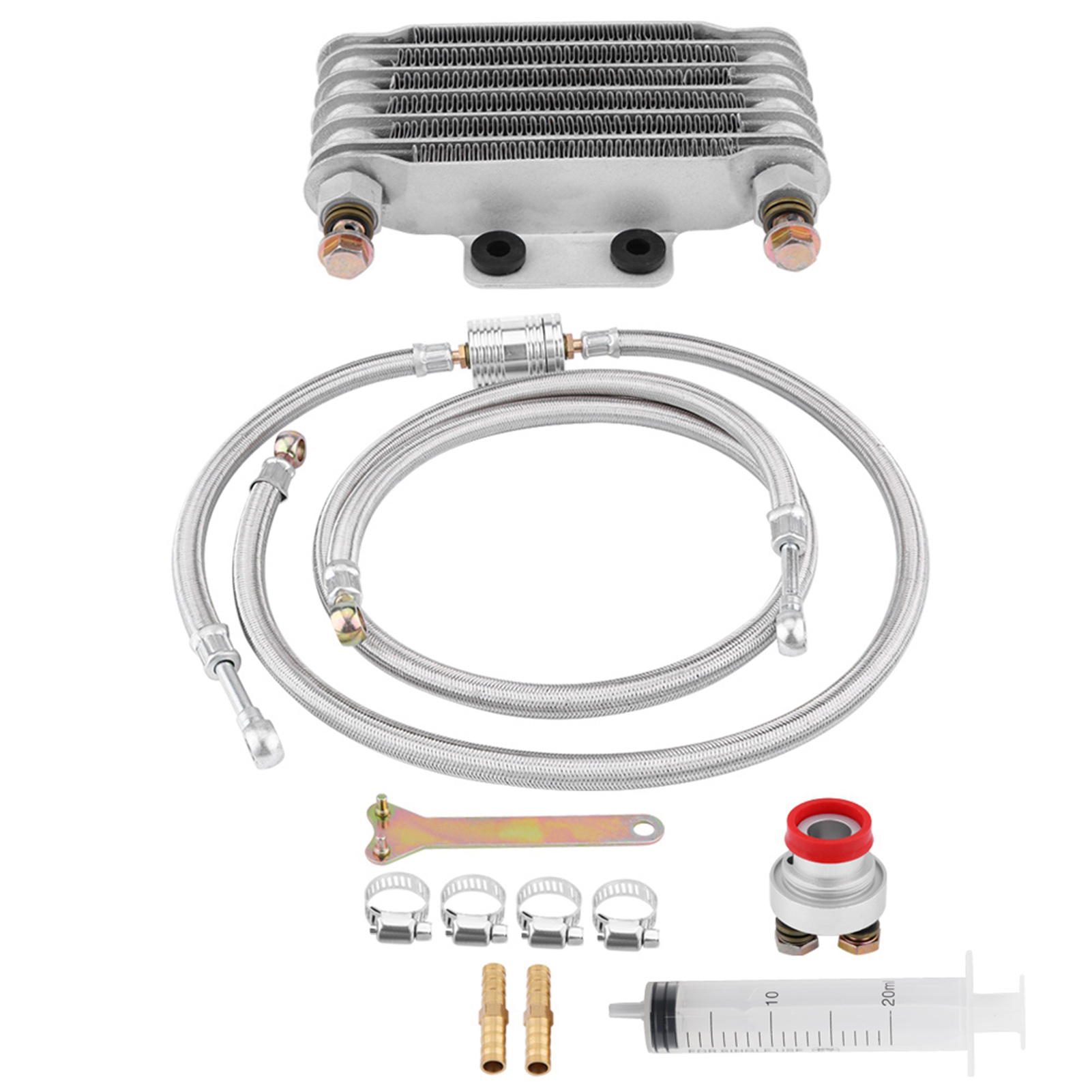 85ml Motoröl-kühler-kit Für Honda Gy6 100cc-150cc, Silberfarben.