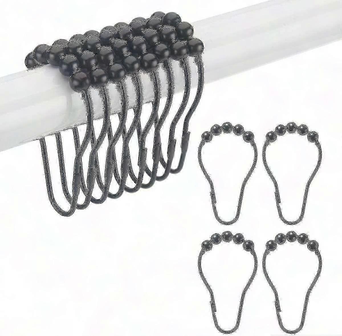 12 Duschvorhanghaken Aus Metall, Robuste Ringe Für Die Stange, Solide Badezimmerbefestigung, Silberfarbene Ausführung, Langlebiges Design, Set Mit 12 Ringhaken Für Duschvorhänge, Für Den Täglichen Geb