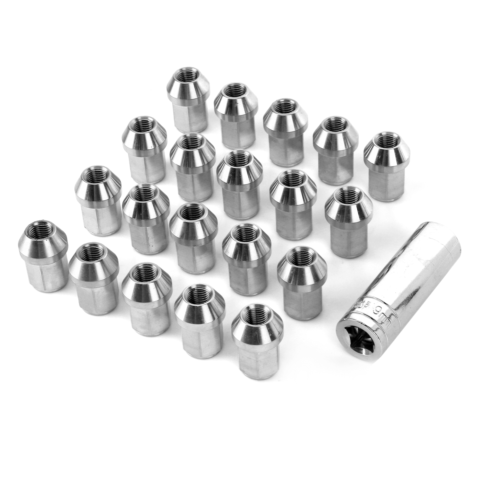 20 Radmuttern Aus Edelstahl M12x1,25 Mit Schraubenschlüssel, Universelles 20-teiliges Set Für Felgen