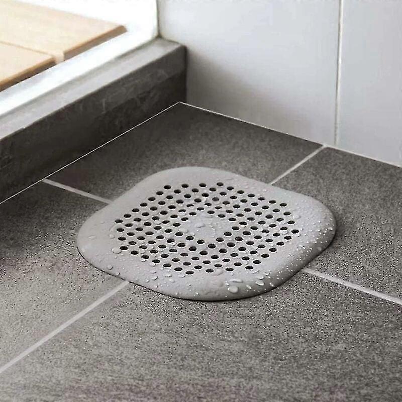 Silikon-abflussstopfen Mit Haarfänger, Abflussfilter Für Waschbecken Und Dusche, Grau, Integrierter Saugnapf, 1 Stück.