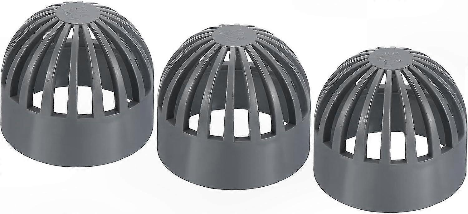Runder, Grauer Upvc-abwasserrost, 3er-pack, 2-zoll-anschluss Für Außenentwässerungssystem