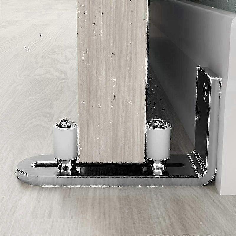 Silberne Kugellager-schiebetürschiene, Boden- Und Wandschienensystem, Robuste Stahlschiene, Komplettes Montagematerial, Einfache Montage