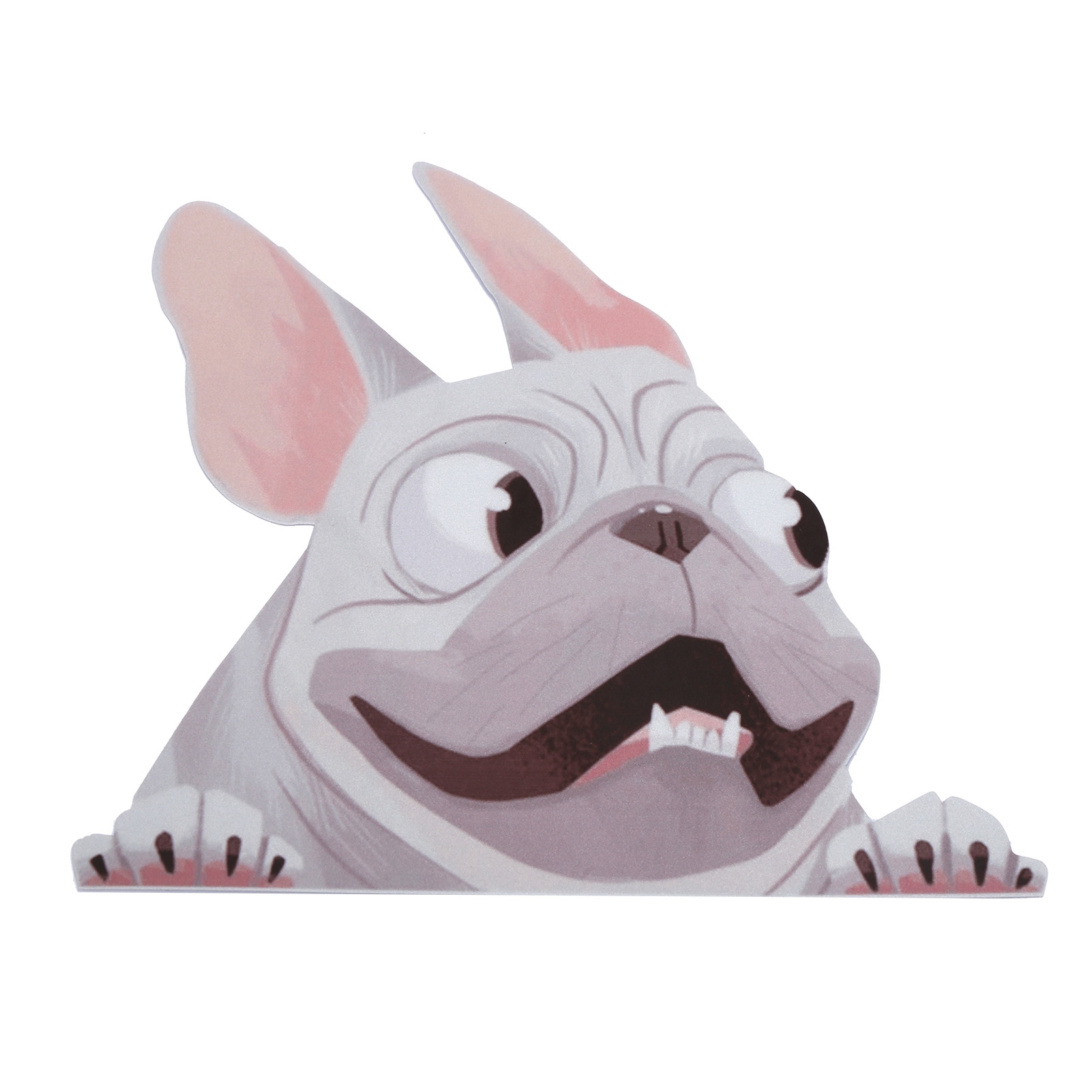Niedlicher Hundeaufkleber, 22 X 16 Cm, Wasserfestes Pvc, Zuschneidbar, Für Autofenster, Cartoon-design, Grau