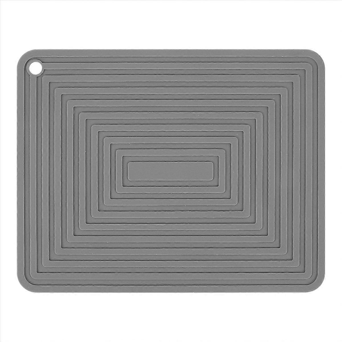 Grauer Silikon-ofenhandschuh Für Heiße Speisen, Thermotischschutz, Hitzebeständiger Untersetzer, Rutschfeste Küchenmatte, 2er-set, Größe 18x18 Cm.