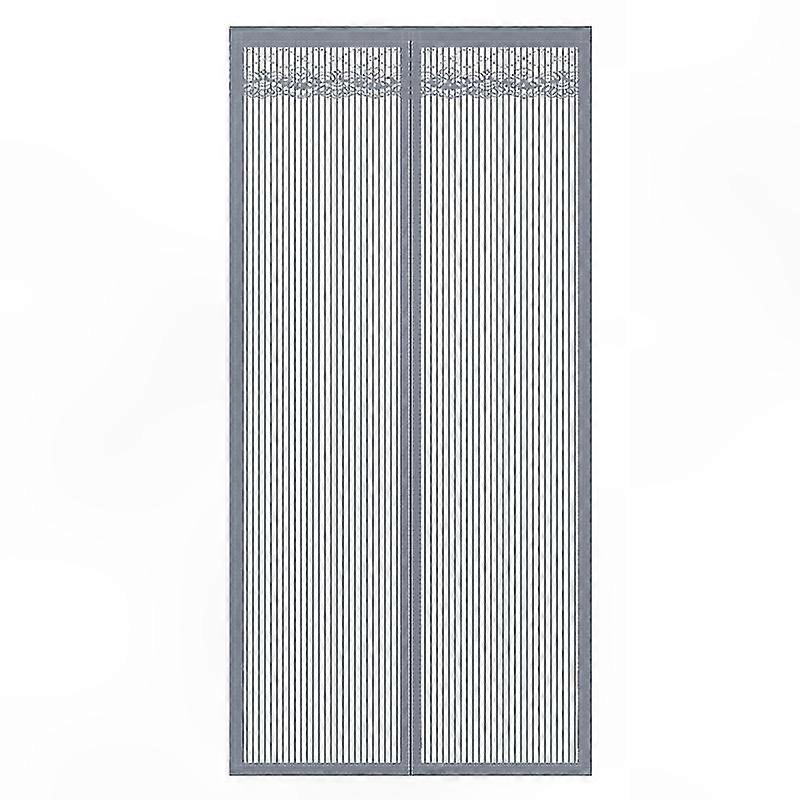 Graues Magnetisches Moskitonetz 90 X 220 Cm, Türvorhang Aus Fiberglas, Bohrfreies Insektenschutzgitter, Ultrafeines Netzgewebe