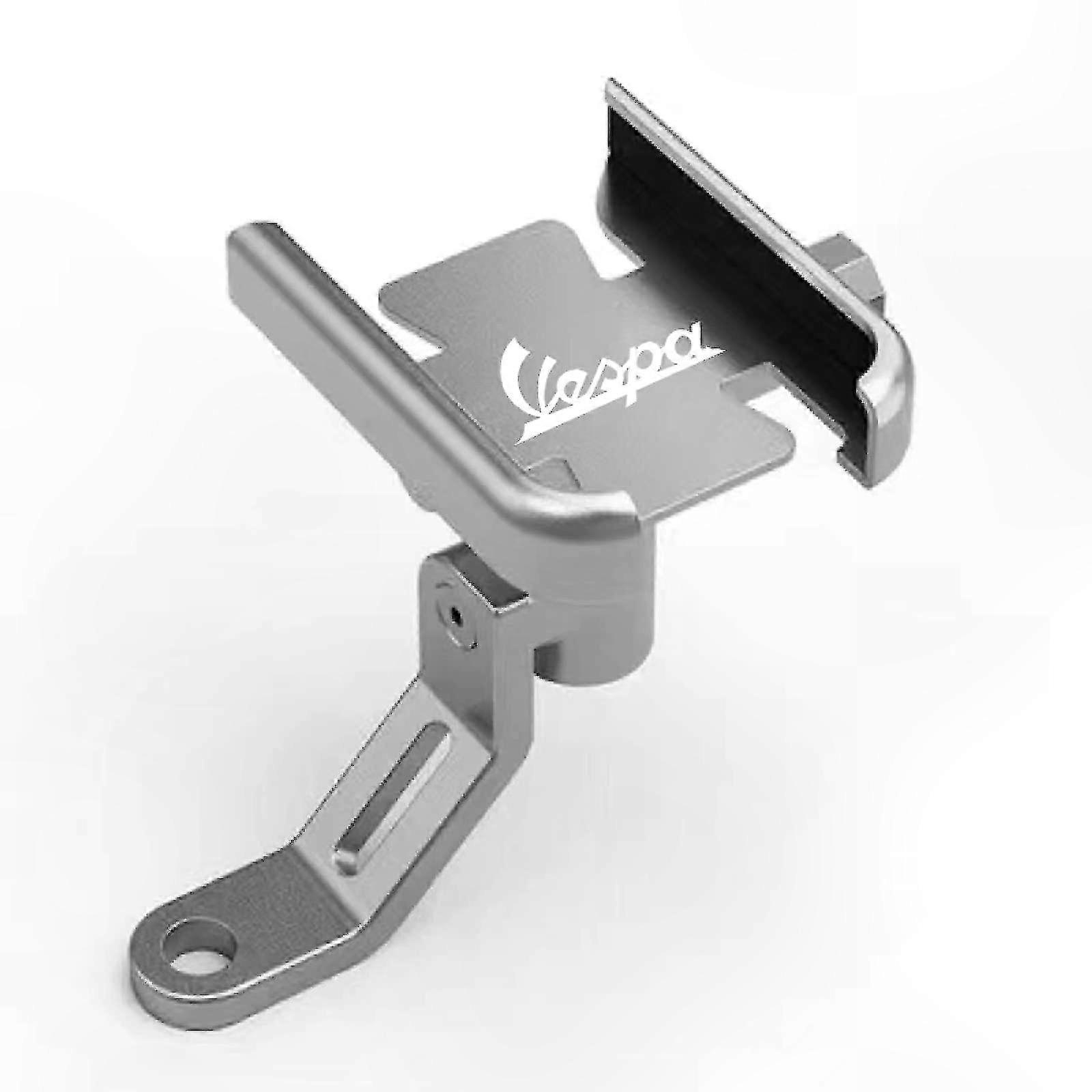 Silberner Handyhalter, Gps-halterung Und Rückspiegelhalterung Für Roller Von 50 Bis 300 Cm³, Robustes Motorradzubehör.