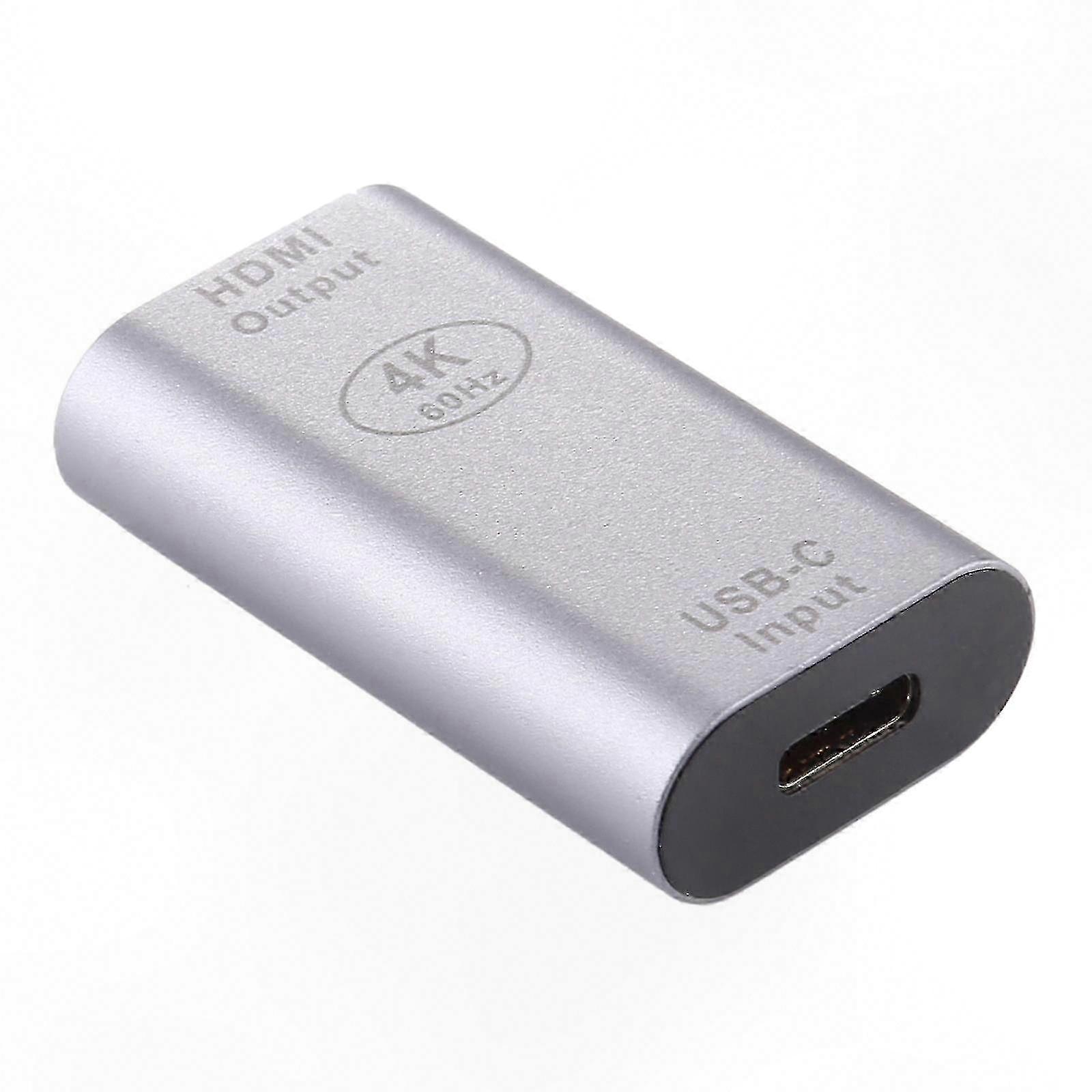 Usb-c-auf-hdmi-buchse-adapter Aus Aluminiumlegierung, Typ-c-auf-hdmi-konverter Für Videoverbindungen, Kompatibel Mit Smartphones, Tablets Und Pcs, Silberfarbenes Gehäuse, Kompakter Stecker