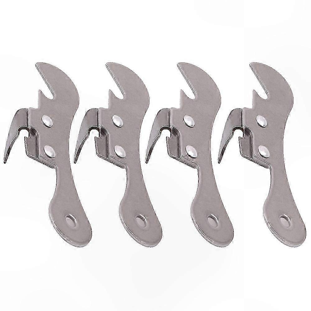 4-teiliges Set Manueller Dosenöffner, Edelstahlwerkzeug, Kompakte Größe 9,6 Cm X 3 Cm, Silberfarbenes Küchenaccessoire, Praktisch Und Langlebig, Set Mit 4 Dosenöffnern
