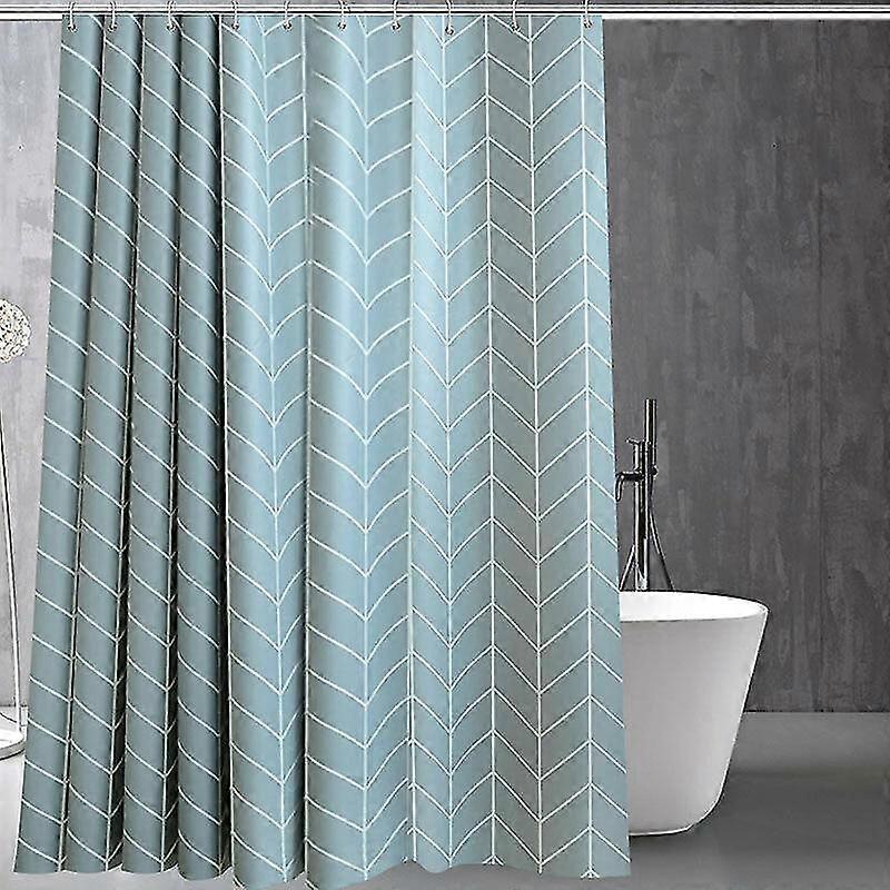 Grau Gestreifter, Wasserdichter Duschvorhang, Maschinenwaschbar, Schimmelresistent, Aus Polyester, 180 X 180 Cm (h)
