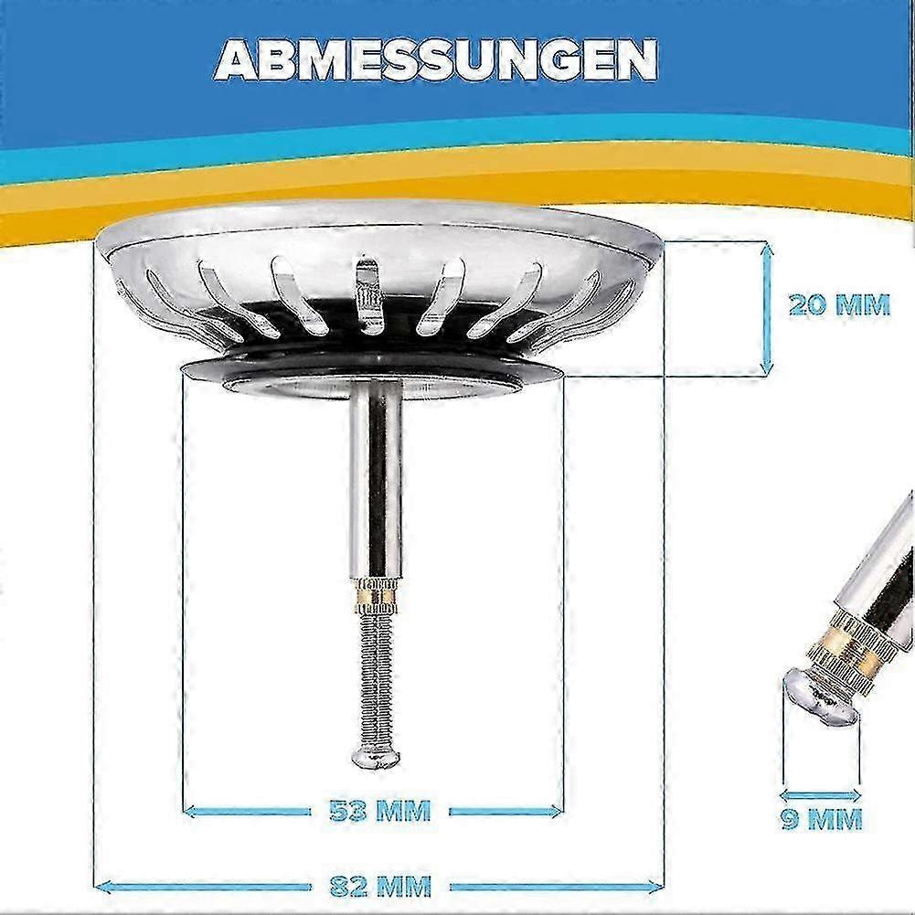 Ablaufstopfen Aus Edelstahl Mit Abflusssieb, Ersatz Für Waschbecken, Universeller Ablaufstopfen, Schmutzsieb, Ersatzteil Für Küchenspülen, 1 Stück, Silberfarben.
