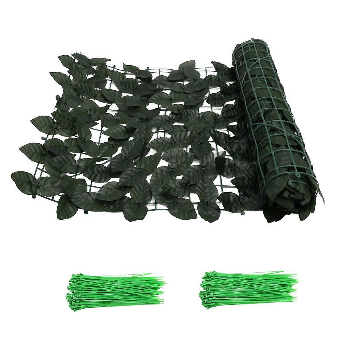 Dekorativer Holzimitat-zaun, Gartenpaneel Für Balkon, Künstliche Hecke Für Den Außenbereich, 3-teilig, Grün, 90 X 30 Cm