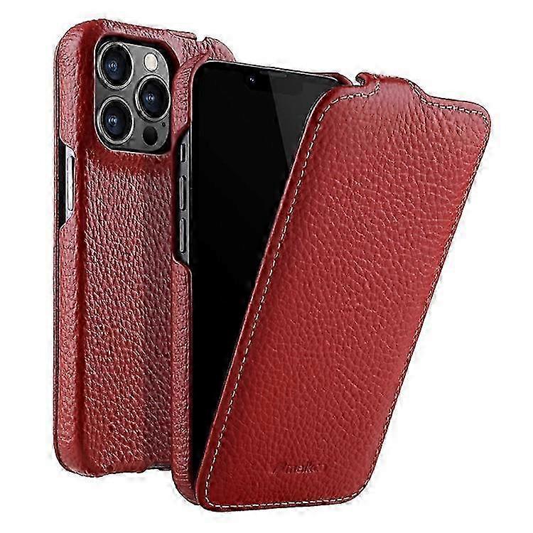 Elkco Echtleder-hülle Für Iphone 12/12 Pro - Vertikale Litschi-narbenstruktur, Pc-hülle