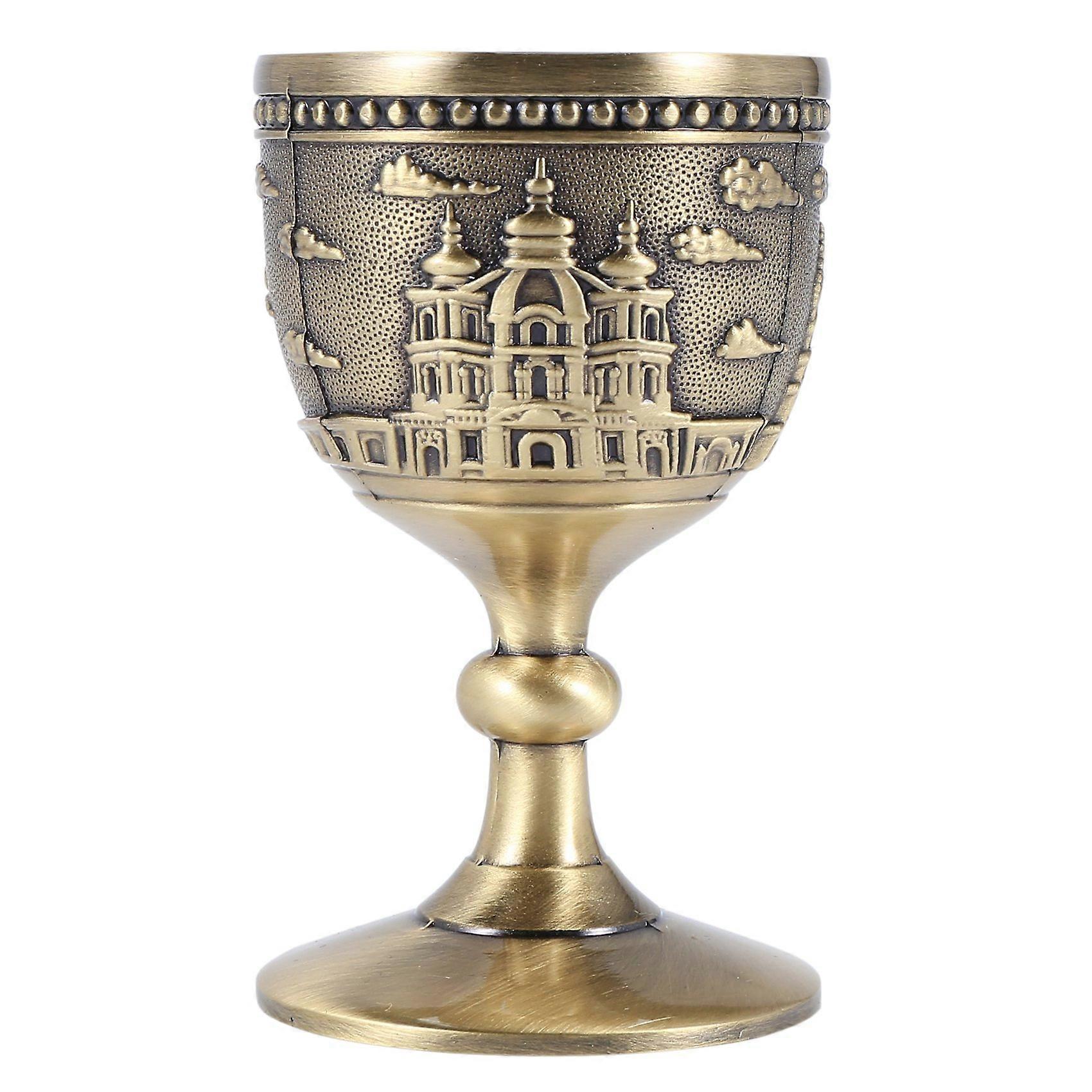 Gravierter Kupfer-weinbecher, Kleines Dekoratives Glas Für Aperitifs, Handgefertigtes Trinkglas, Verziert Mit Schnitzereien, Für Den Täglichen Gebrauch, Klassischer Stil, 1 Stück