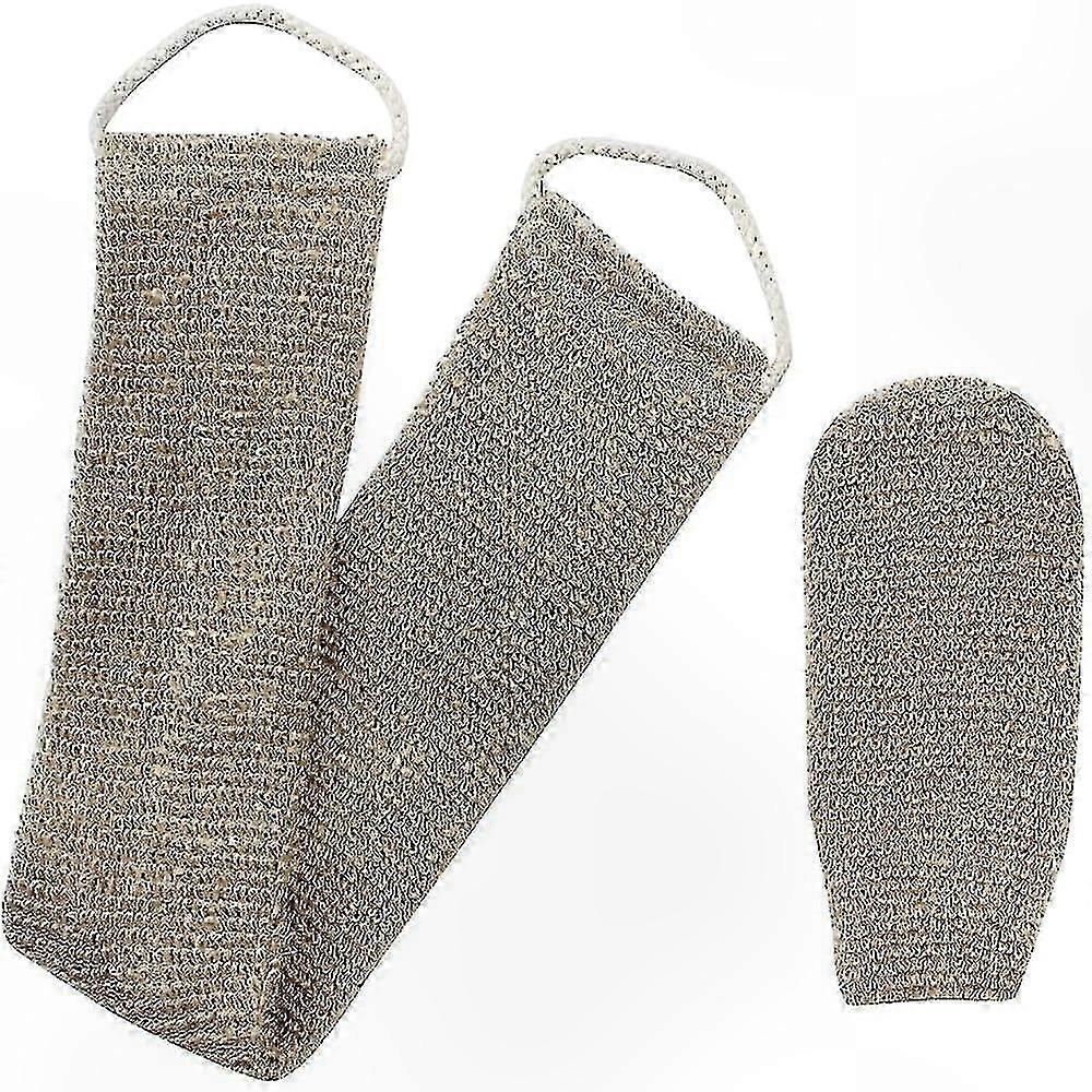 Natürlicher Peeling-badehandschuh – 100 % Hanffaser-schwamm Für Damen Und Herren – Sanfter Reinigungsschwamm Für Die Dusche