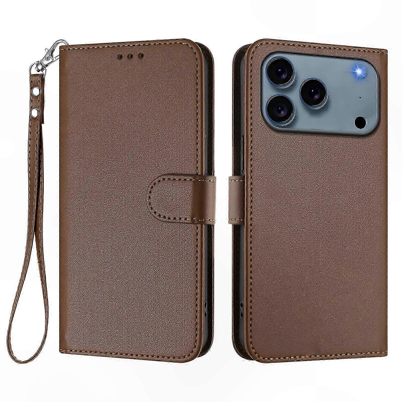 Leder-wallet-hülle Mit Ständer Und Handschlaufe Für Das Iphone 17 Pro Max