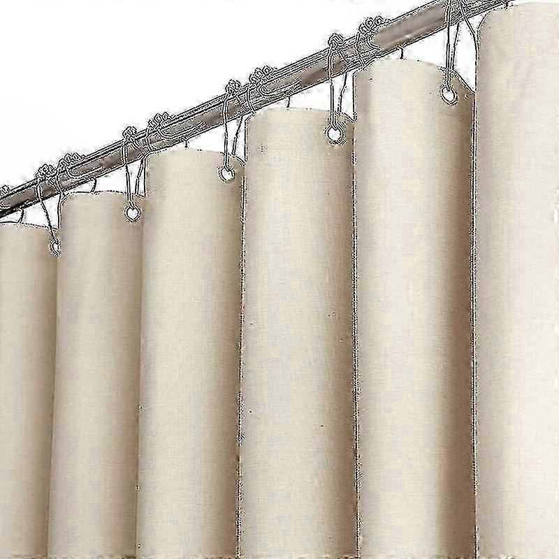 Extra Großer Duschvorhang (200 X 240 Cm) Aus Polyester Mit Leinenstruktur, Inklusive 12 Haken, Strapazierfähiges Material Für Badezimmer Oder Hotelzimmer