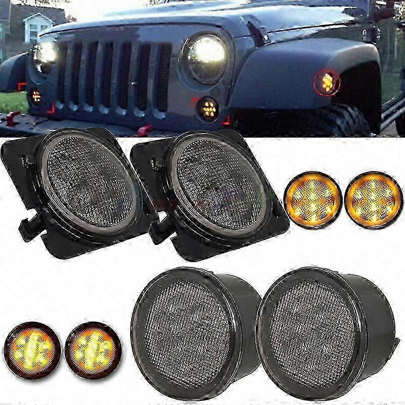Gelbe Led-frontblinker Für Jeep Wrangler Jk 2007-2017, Seitenmarkierungsleuchte, Doppelset, Kompatibel Mit 2- Und 4-türigen Modellen, Direkter Ersatz, Erhöhte Sichtbarkeit, Langlebiges Autoteil.