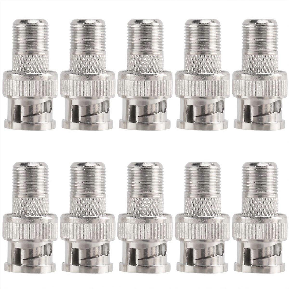 10 Stück Bnc-stecker Auf F-buchse Koaxialkupplungsadapter Für Überwachungskameras