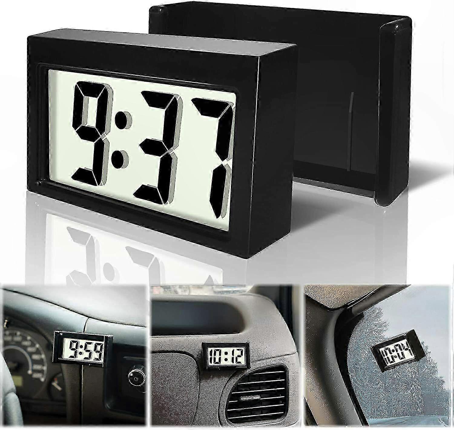 Große Digitale Lcd-uhr Für Das Armaturenbrett Mit Klebehalterung – Autozubehör