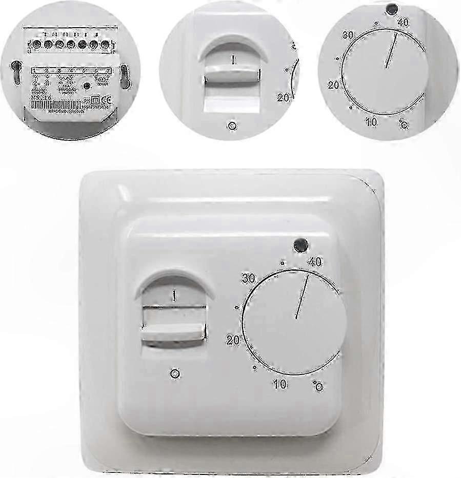 Mechanischer Thermostat Für Fußbodenheizung Mit Sonde, 220v 16a Regler, Raumtemperaturregler, Unterputzgehäuse