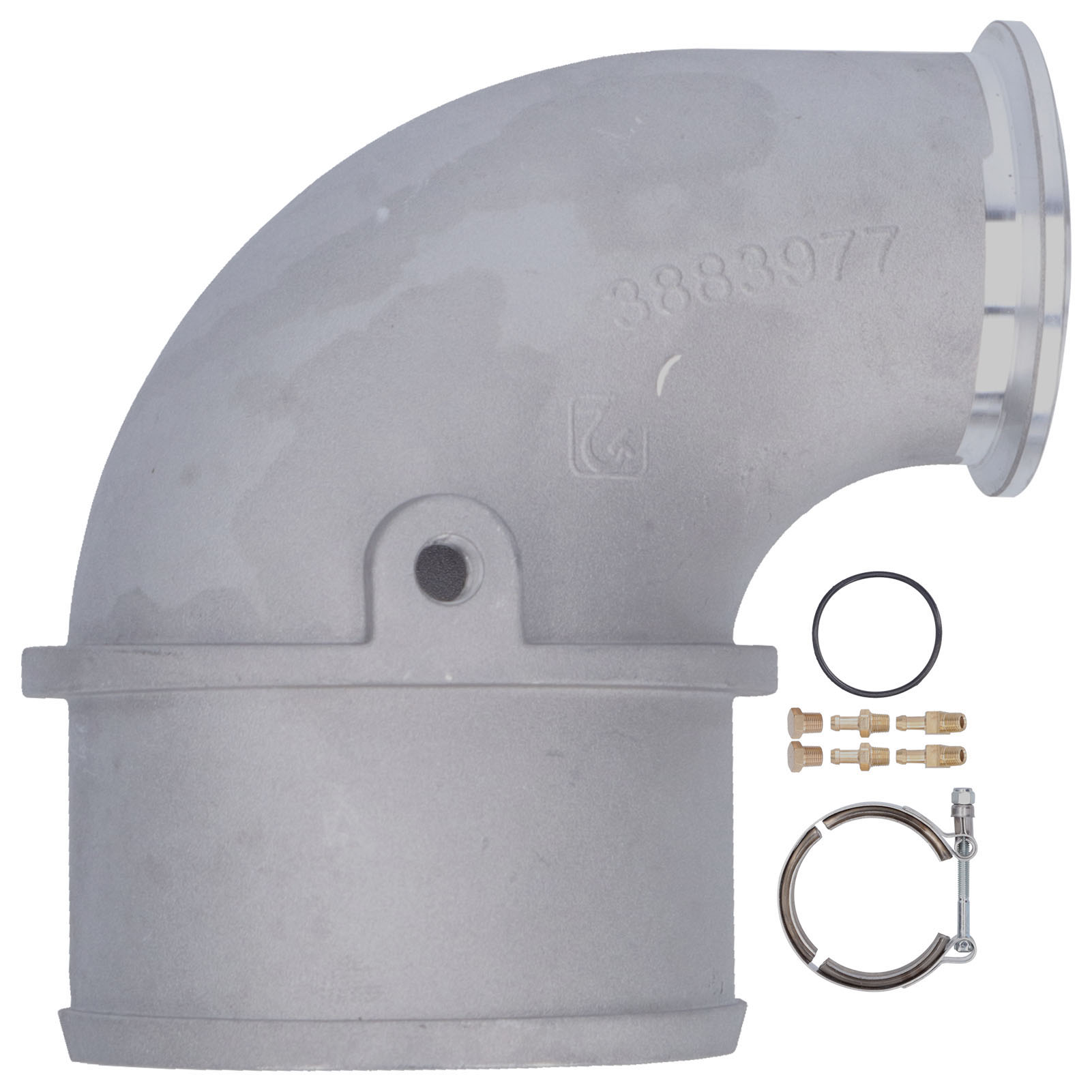 4-zoll-90°-motorkrümmeradapter 3883977, Kompatibel Mit Cummins Hx35, Hx40, 6bta, Hx55 Turbolader