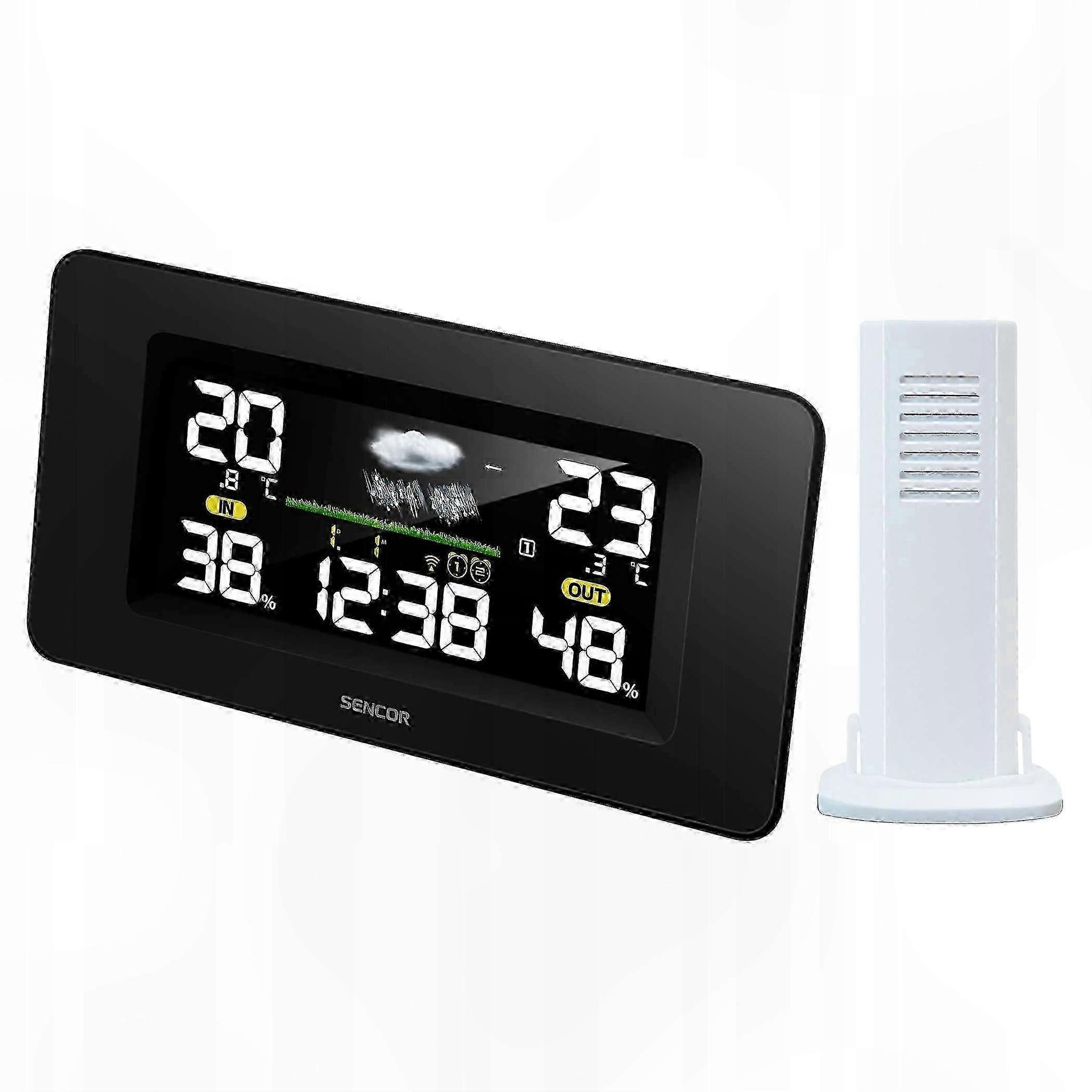 Kabelloses Digitales Thermometer-hygrometer Mit Lcd-anzeige, Wiederaufladbarem Sensor Für Den Innen- Und Außenbereich, Haus Und Garten