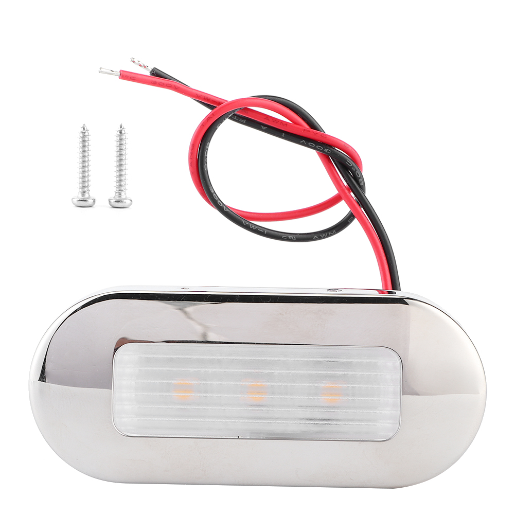Ovale 12-v-led-durchgangsleuchte Mit 3 Kugeln, Ip67 Wasserdicht, Warmweiß, Für Boote, Wohnwagen Und Schiffe