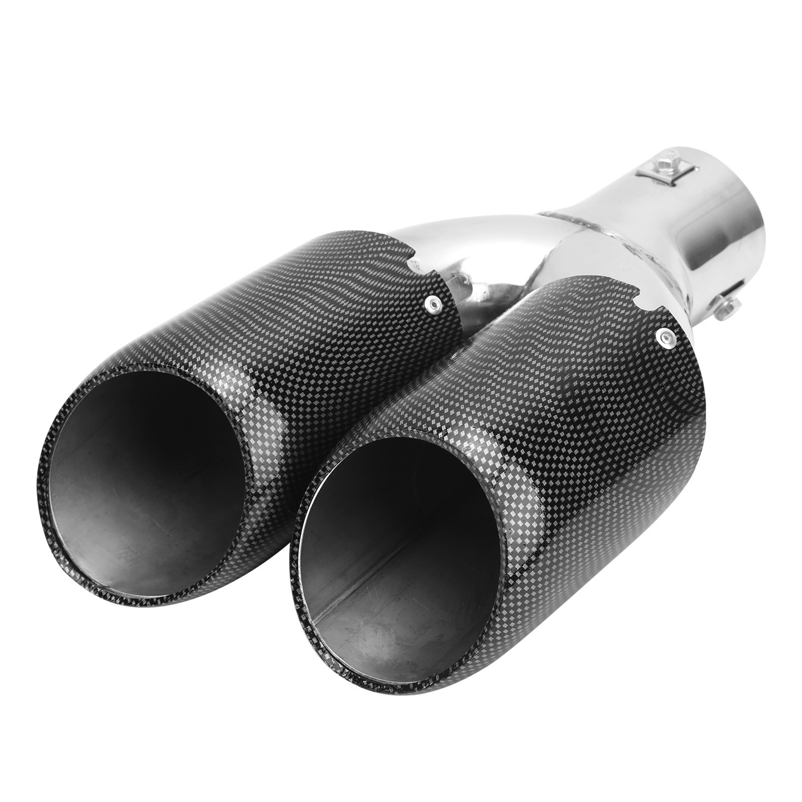 Doppelte Auspuffendrohre In Carbonfaser-optik, Miteinander Verschweißt, Universeller Edelstahl 304.