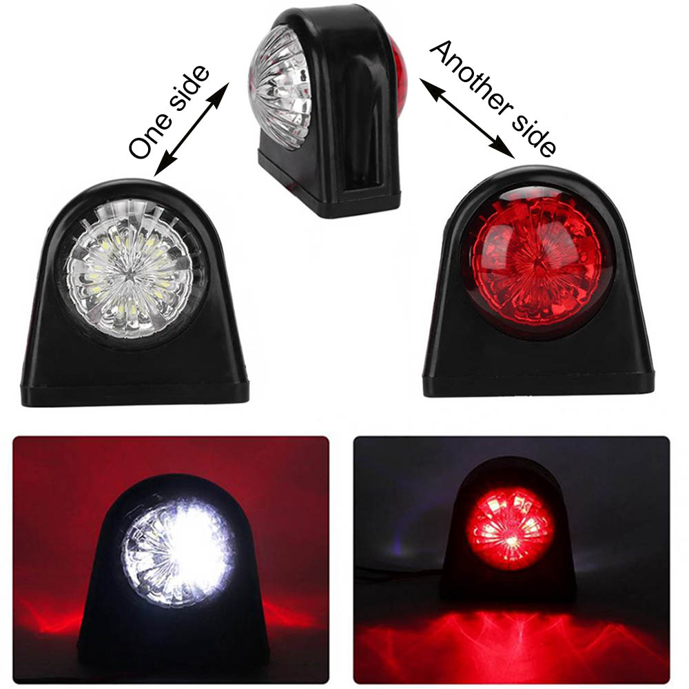 Runde Led-leuchte Mit 8 Roten Und Weißen Leds Und Abgerundeten Kanten, 10–30 V