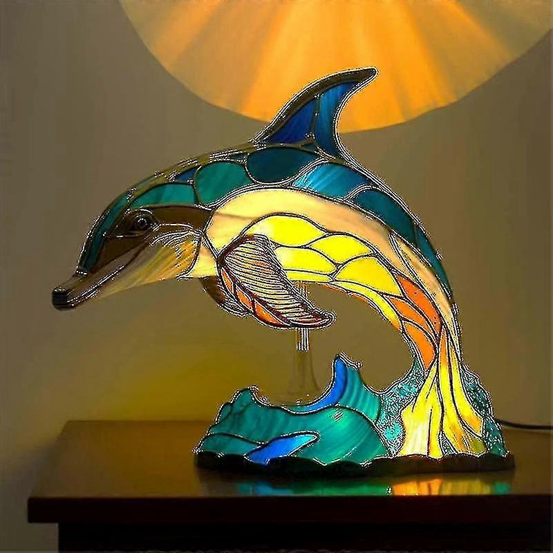 Dekorative Tierlampe Aus Farbenfrohem Kunstharz Für Die Tischbeleuchtung, Ideal Für Zuhause