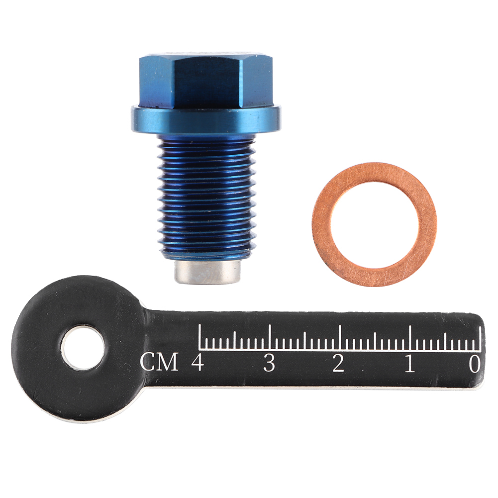 Magnetische Ölablassschraube M12 X 1,25 Aus Eloxiertem Aluminium Mit Lineal, Kompatibel Mit Lexus