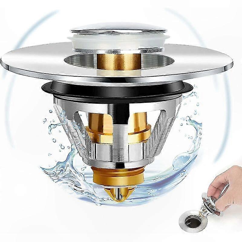 Universeller Pop-up-ablaufstopfen Für Waschbecken Und Badewannen, Anpassbar An Abflüsse Mit Einem Durchmesser Von 34 Bis 38 Mm, Mit Praktischem Schließsystem.