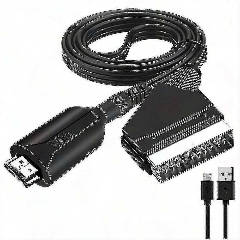 Hdmi-zu-scart-kabel, 1 Meter Lang, Bequeme Direkte Verbindung Zur Videokonvertierung, Modell Fk, Kompatibel Mit Fernsehern Und Multimedia-geräten, Zuverlässige Qualität.