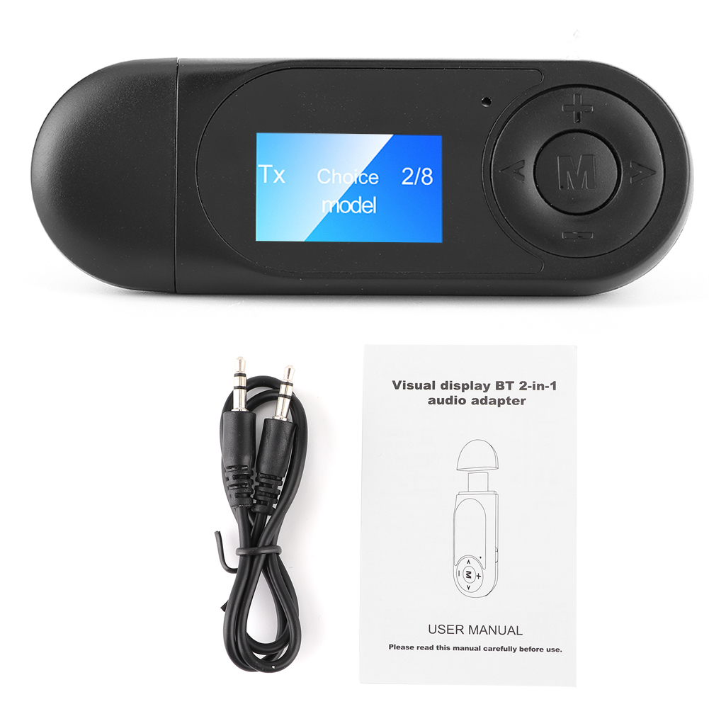Bluetooth 5.0 Audio-adapter, Drahtloser Sender/empfänger Mit Lcd-bildschirm Für Kabelgebundene 3,5-mm-lautsprecher, Auto, Pc
