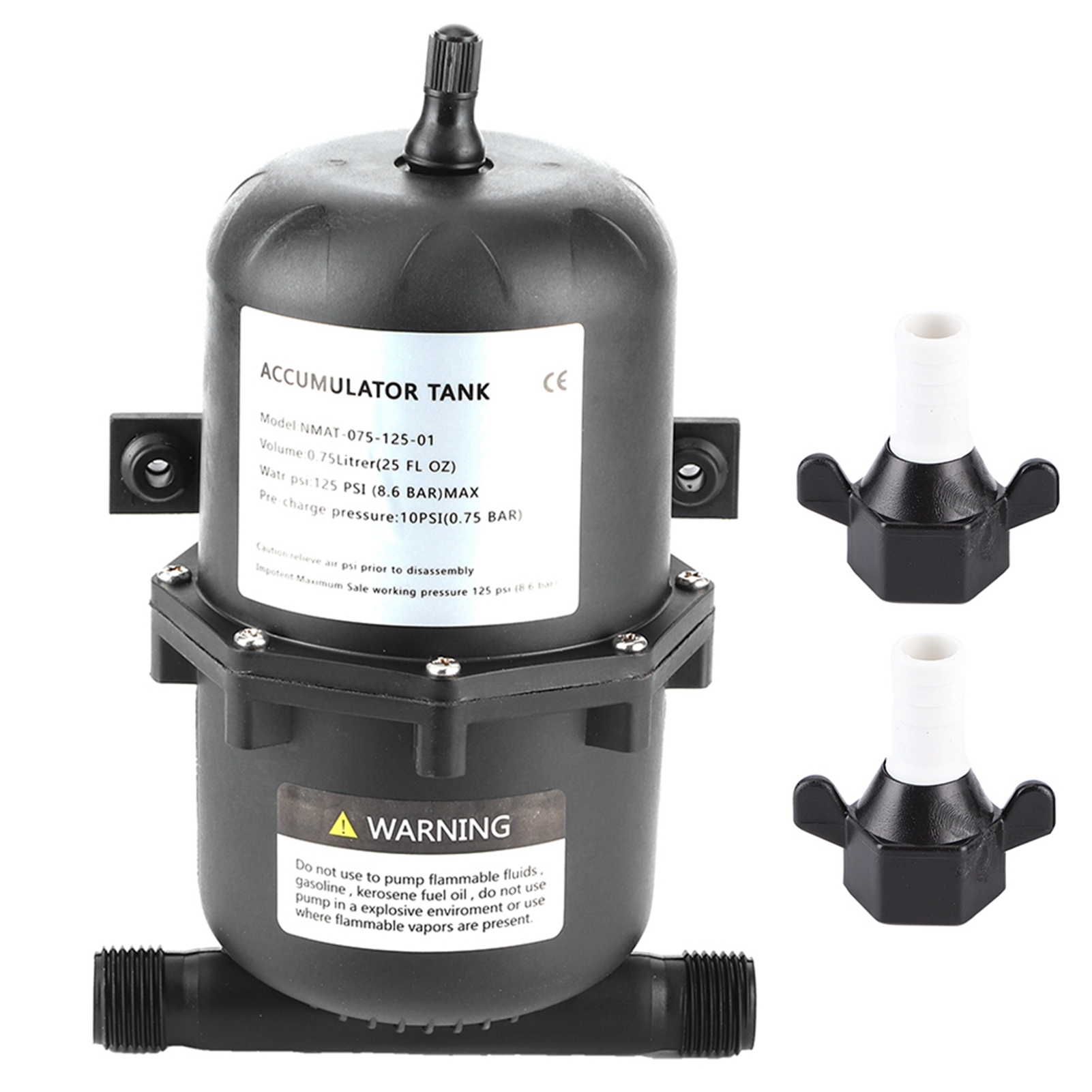 0,75-liter-wasserpumpen-druckbehälter (125 Psi), Wasserdichter Durchflussregler Für Boote, Wohnwagen Und Schiffe