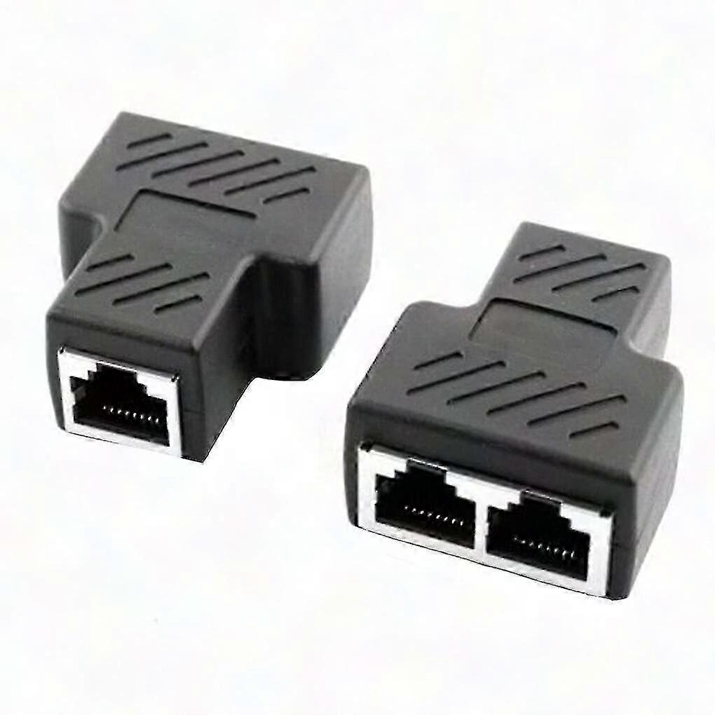 Packung Mit 2 Ethernet Rj45 Buchse Auf 2 Stecker Port Splitter Adapter, Dual-netzwerkanschluss Zum Aufteilen Eines Internetkabels, Lan-kabelkonverter, Paar T-stecker Für Schnelle Verkabelung, Kompatib