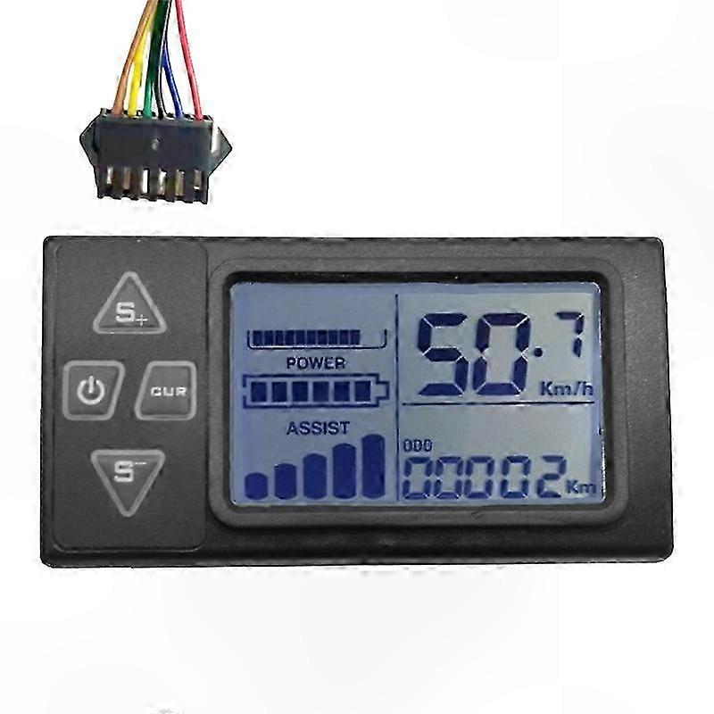 Lcd-computer Für 24v-60v Elektrische Mountainbikes, Bldc-controller-bildschirm, Fahrrad-dashboard Mit Digitalanzeige, Kompatibel Mit Bürstenlosen Motoren, Wasserdichtes Bedienfeld.