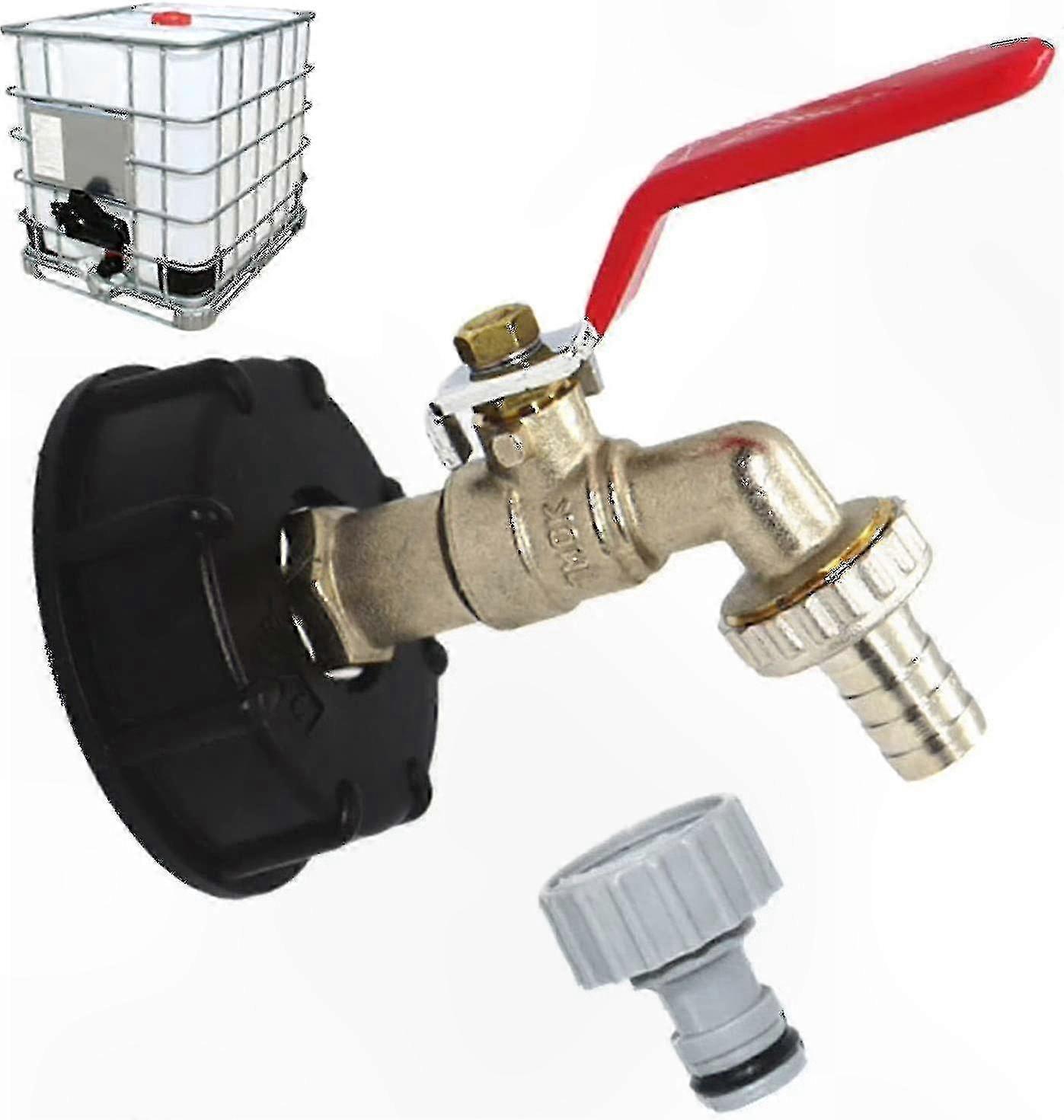 1/2"-schlauchverbinder Mit S60x6-hahnadapter Für Ibc-tanks, Gartenbewässerung, Wasserspeicher, 1 Stück