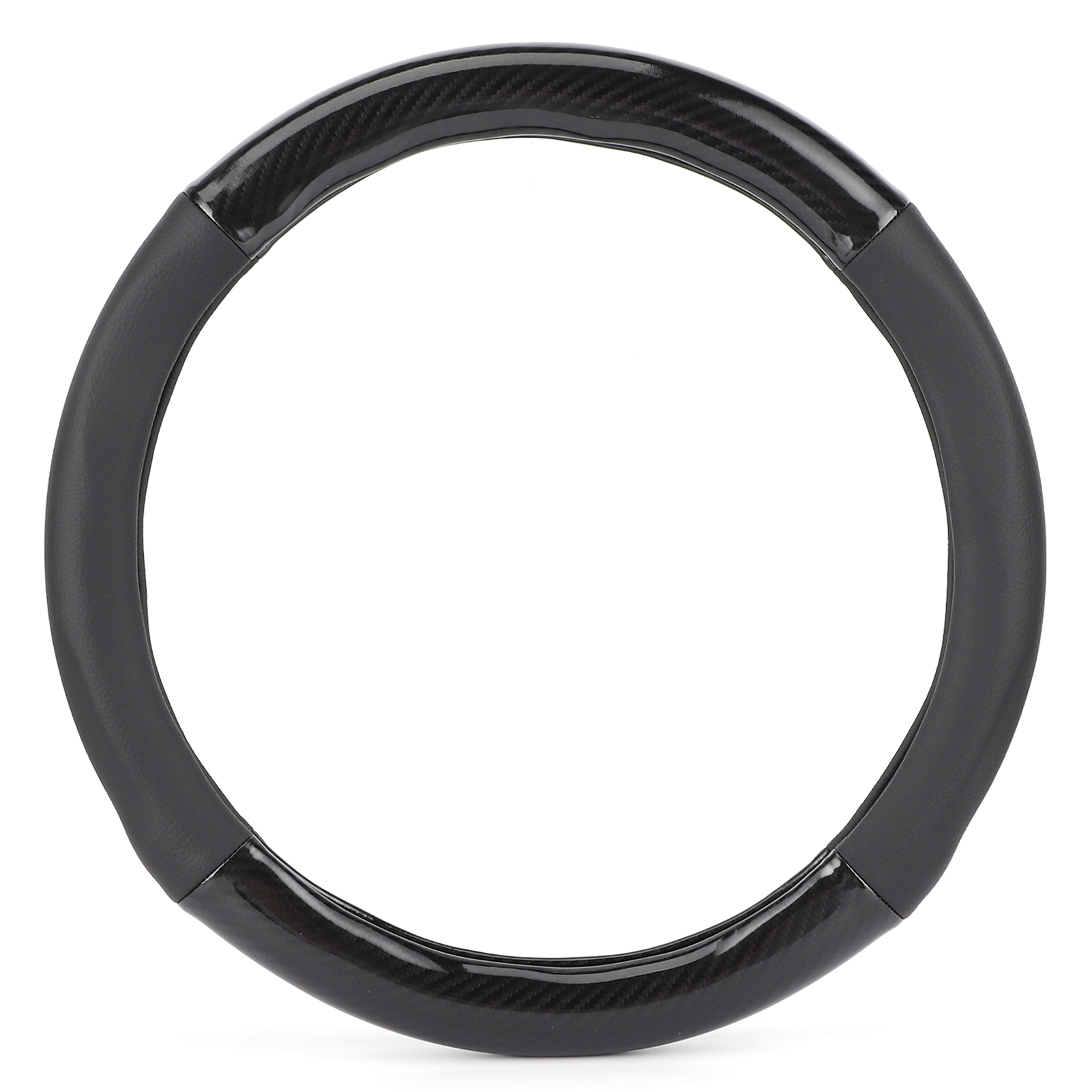 15-zoll-lenkrad In Carbon-optik Mit Kunstlederbezug, Universalabdeckung Mit Wassertransferdruck, Carbonfaser-effekt, Autozubehör.