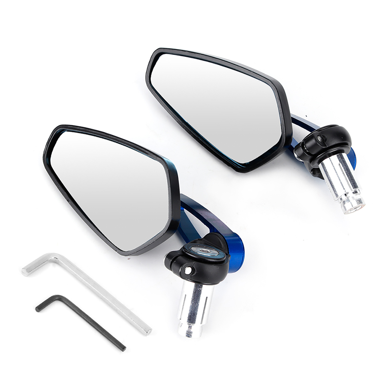 Cnc-gefräste Motorradspiegel Aus Aluminium, Flacher Rückspiegel, Blau, Zubehörteil
