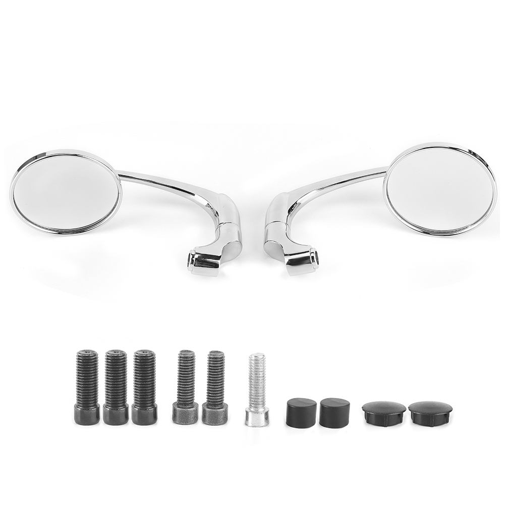 Runde Seitenspiegel Für Lenker, 8/10 Mm Gewinde, Chromspiegel Für Motorradmodifikationen.