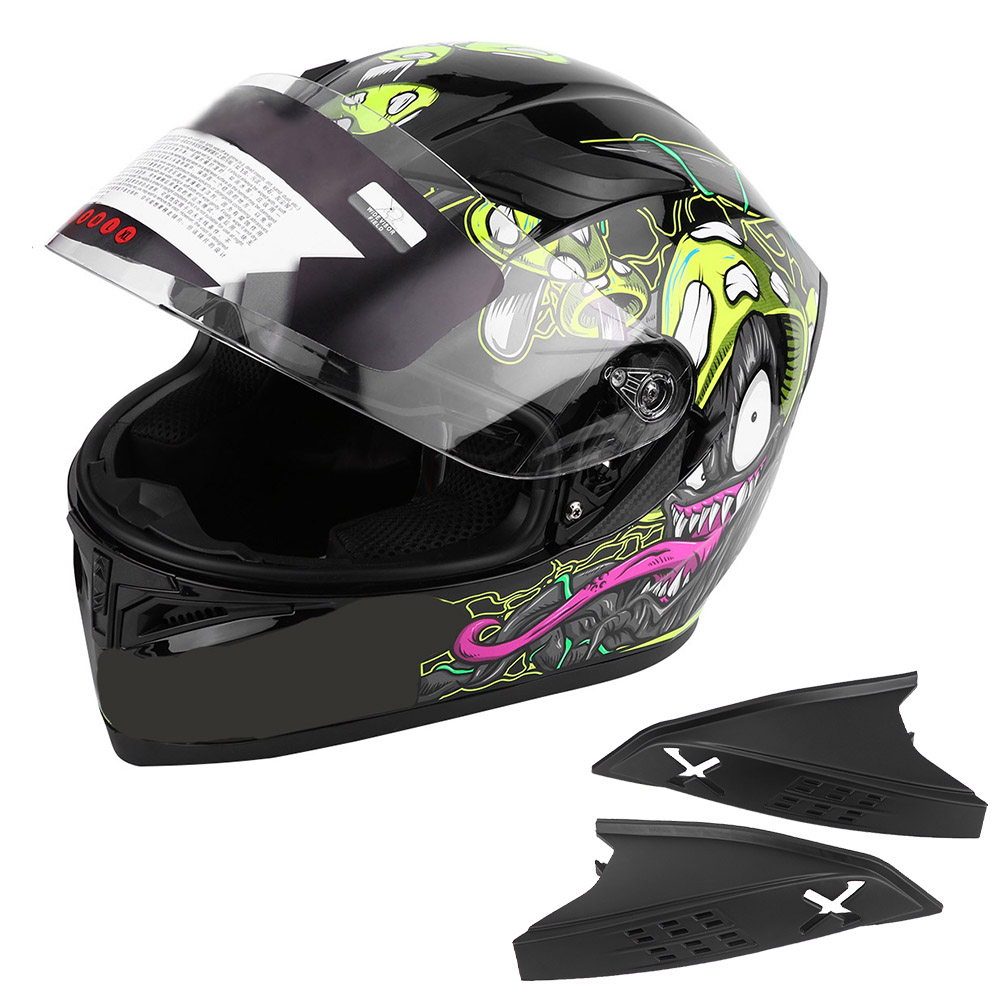Universal-motorradhelm Für Erwachsene, Größe Xl, Doppeltes Antibeschlagvisier, Vollschutz, Halbhelm Für Fahrräder.